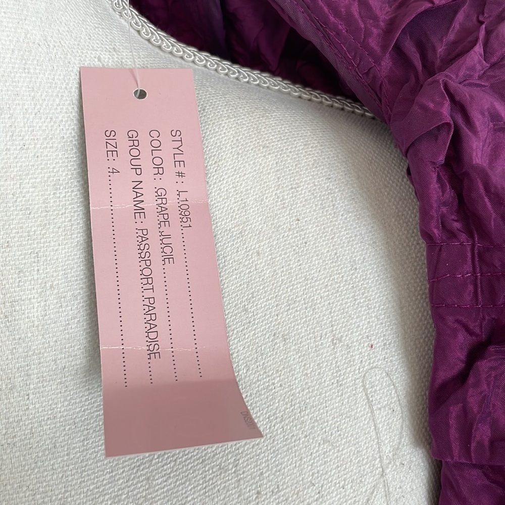 Peck & Peck NWT “Grape Juice” Purple Open Front Nylon Jacket - Size 4 - Picture 6 of 7